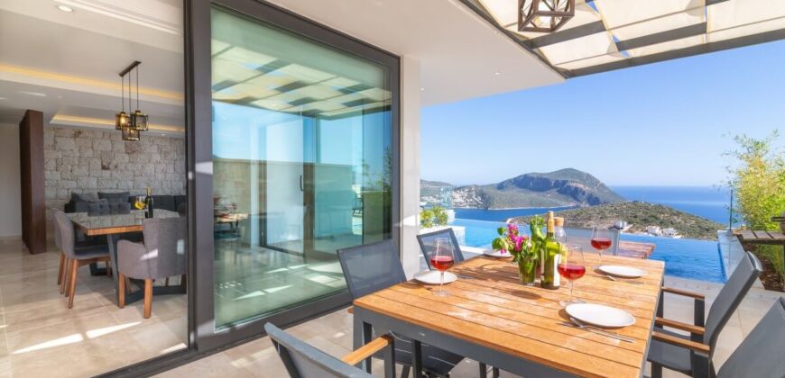 Luxury Three Bedroom Villa with Spectacular view in Kalkan for Sale