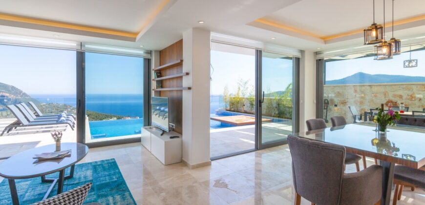 Luxury Three Bedroom Villa with Spectacular view in Kalkan for Sale