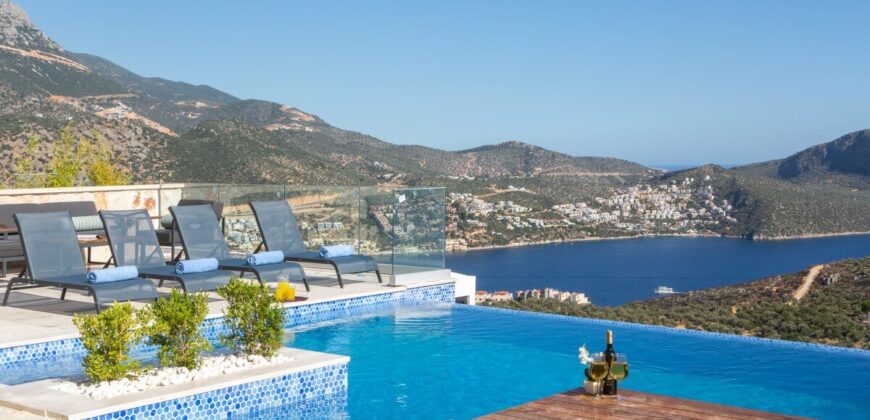 Luxury Three Bedroom Villa with Spectacular view in Kalkan for Sale