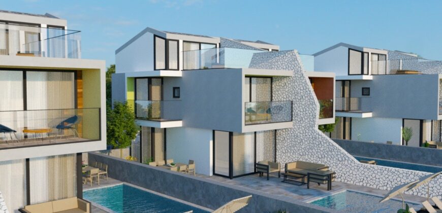 New! Off-Plan Luxury Semi Detached Three Bedroom Villas for sale in Kalkan